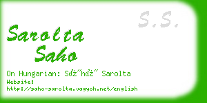 sarolta saho business card